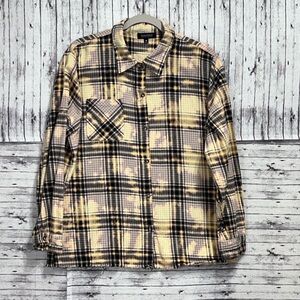 LaLa Land Co Q-Creek Ranch Wyoming Acid Wash Upcycled Flannel